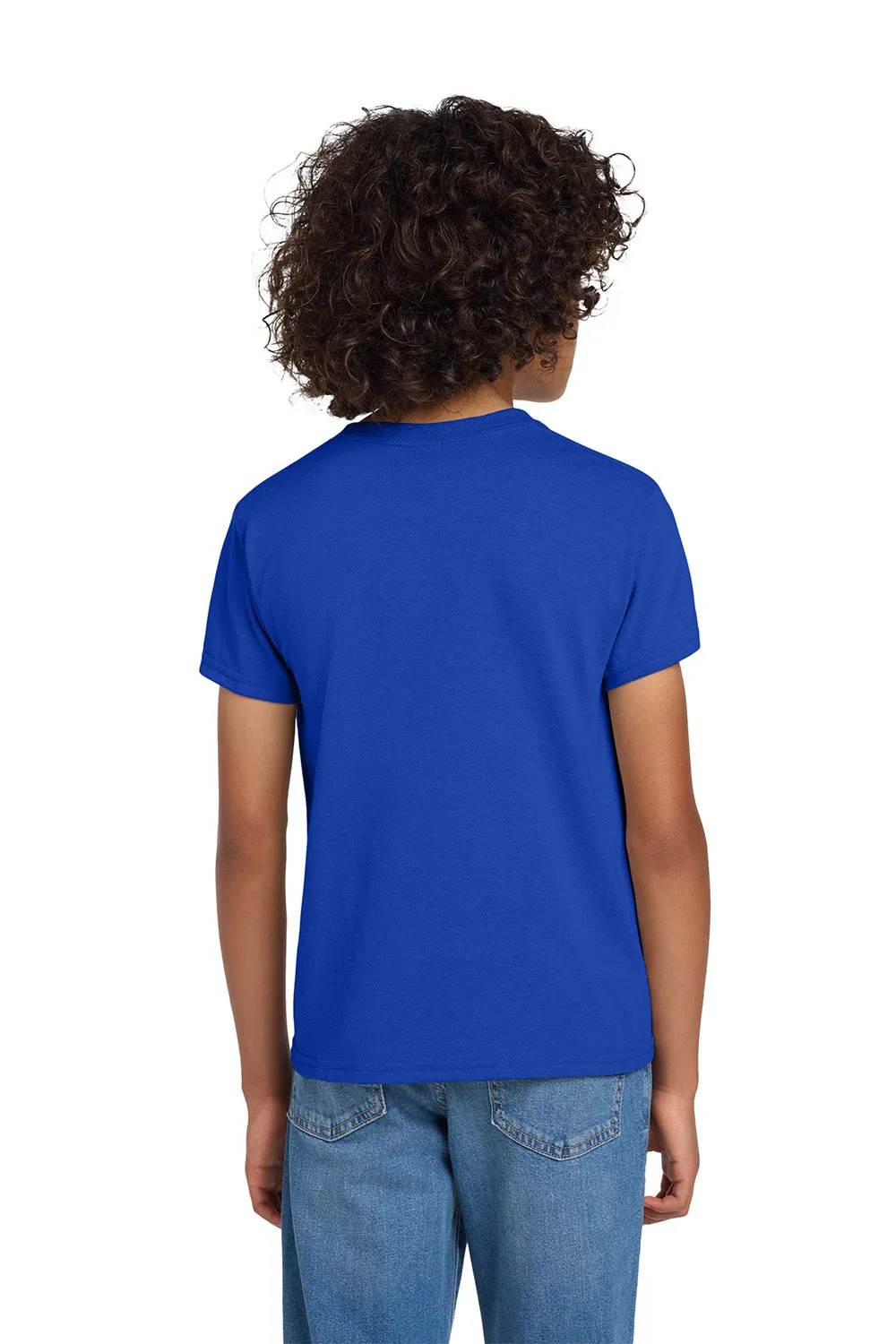 T-shirt à manches courtes et col rond pour jeunes Gildan DryBlend absorbant l'humidité - Bleu royal