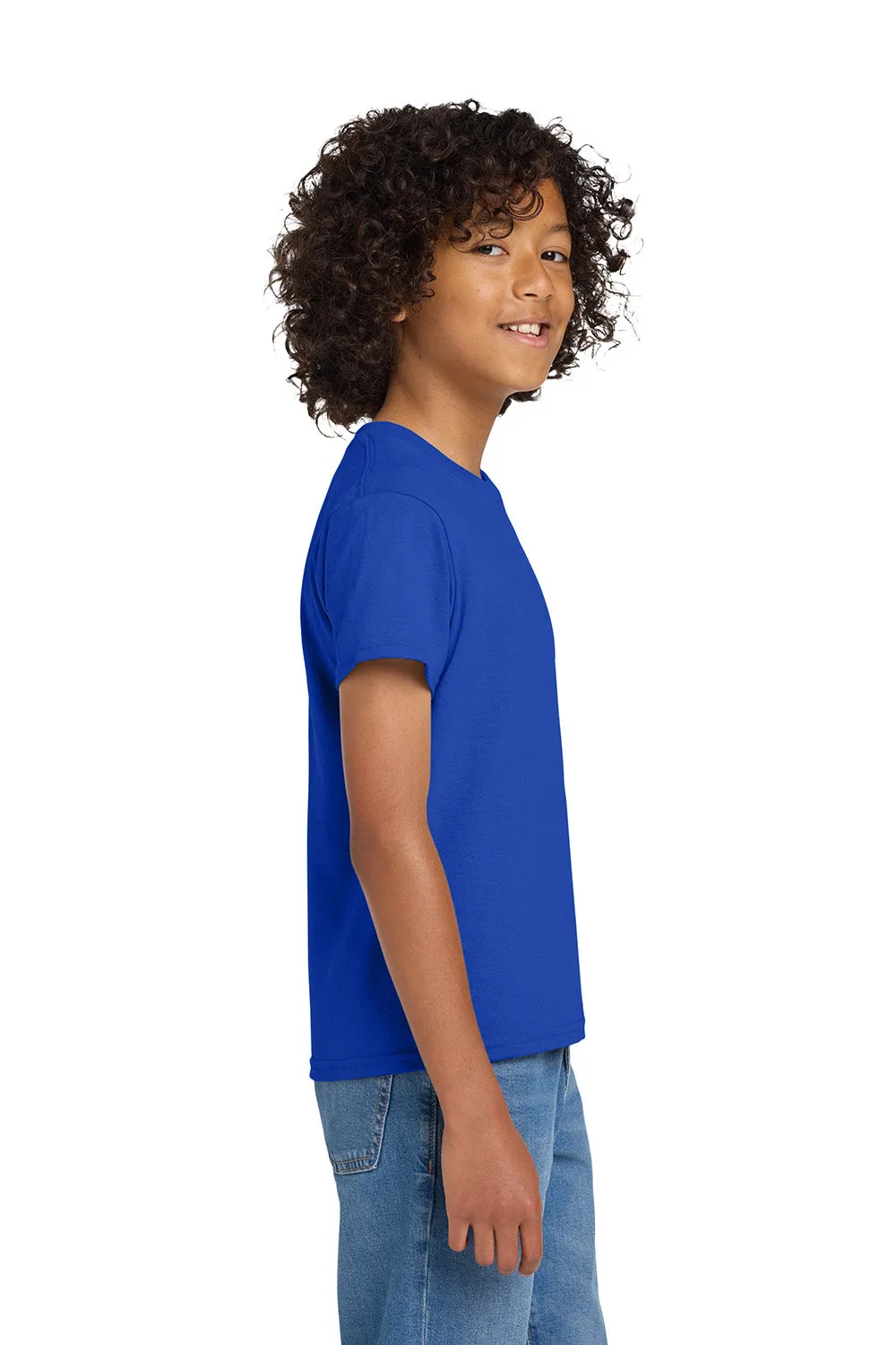 T-shirt à manches courtes et col rond pour jeunes Gildan DryBlend absorbant l'humidité - Bleu royal