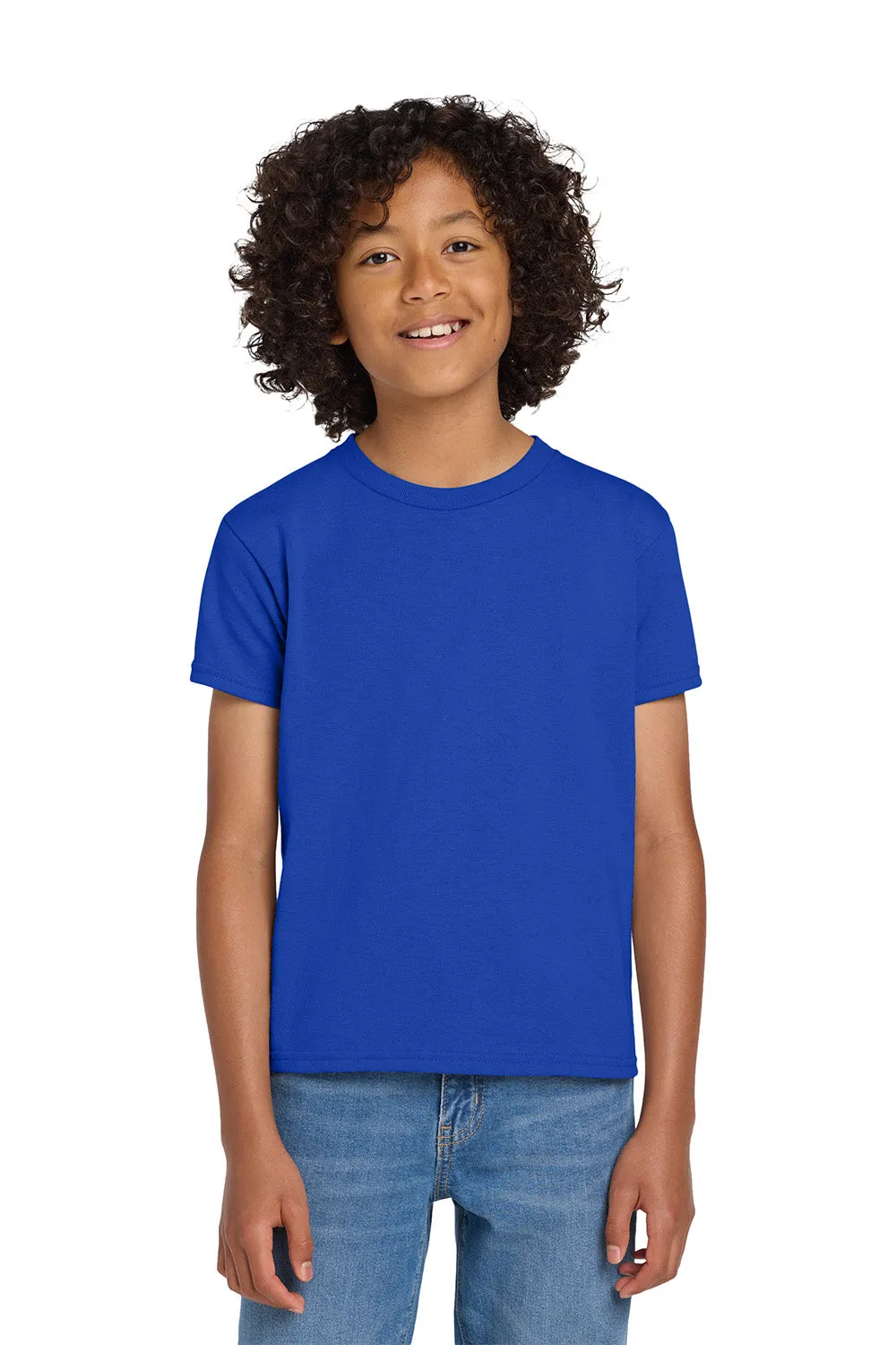 T-shirt à manches courtes et col rond pour jeunes Gildan DryBlend absorbant l'humidité - Bleu royal