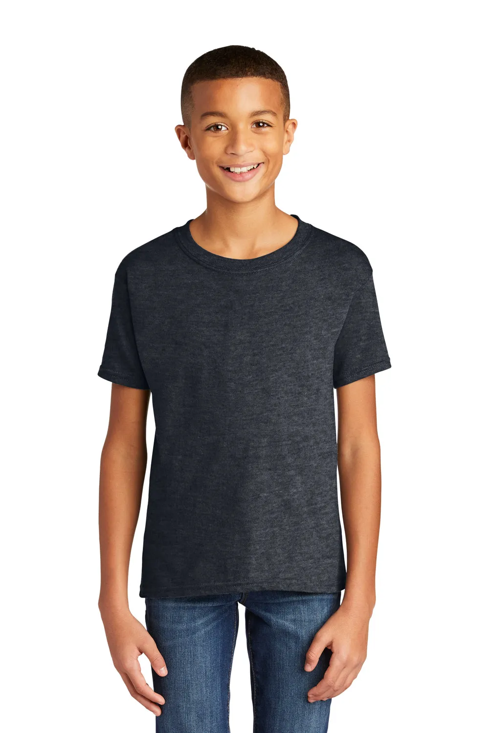 T-shirt à manches courtes et col rond Gildan Youth Softstyle - Gris foncé mélangé