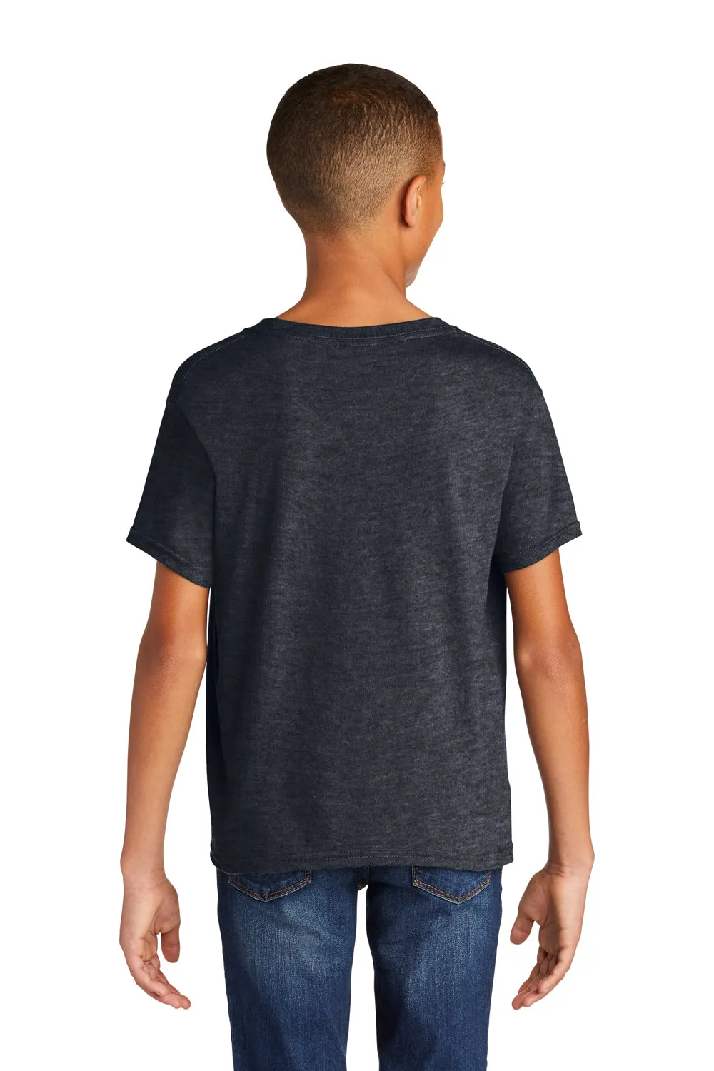 T-shirt à manches courtes et col rond Gildan Youth Softstyle - Gris foncé mélangé