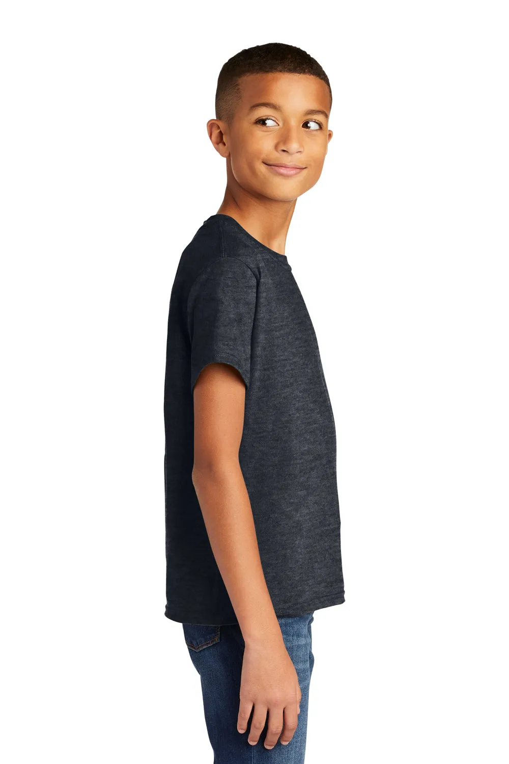 T-shirt à manches courtes et col rond Gildan Youth Softstyle - Gris foncé mélangé