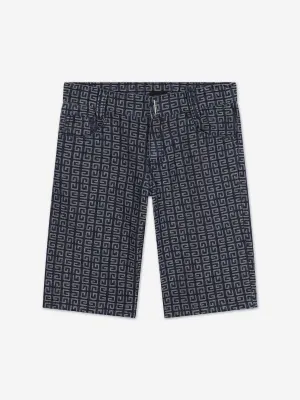 Givenchy Boys 4G Shorts en Jean Bleu