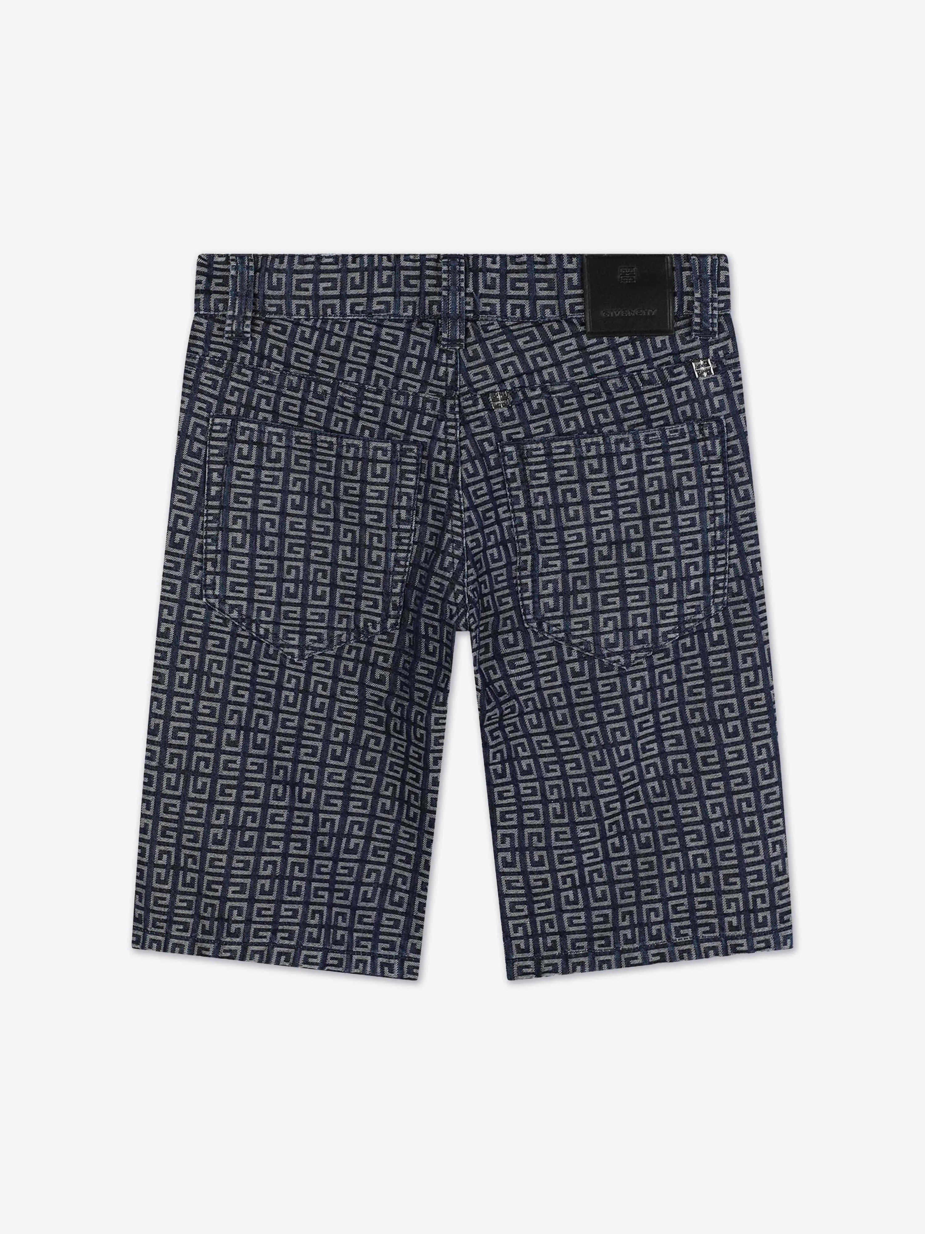 Givenchy Boys 4G Shorts en Jean Bleu