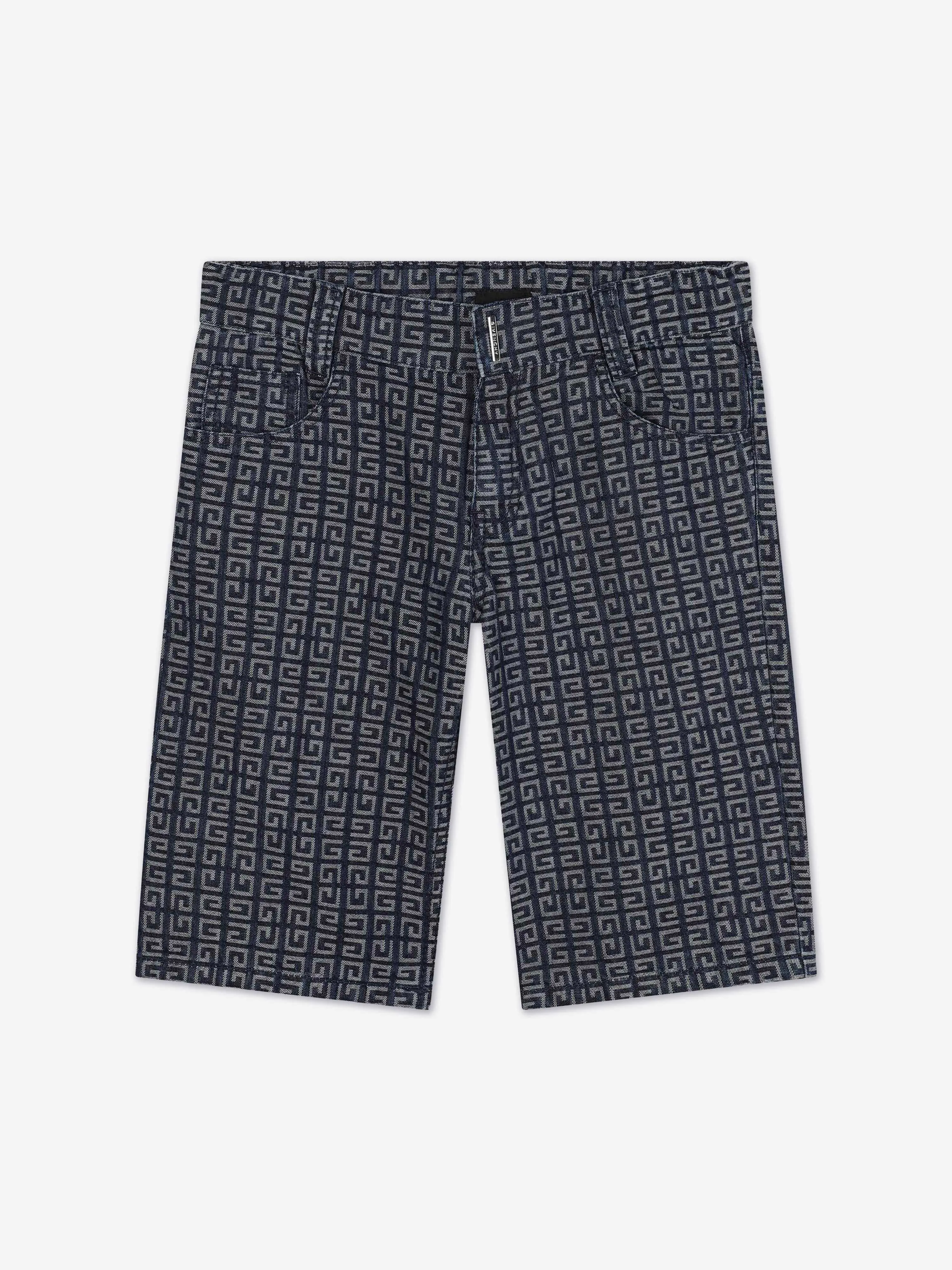 Givenchy Boys 4G Shorts en Jean Bleu