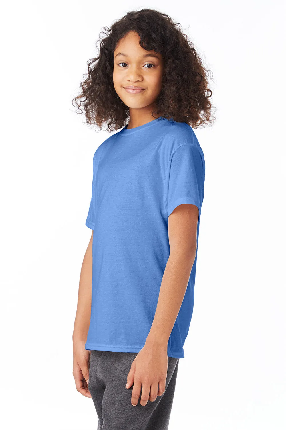 Hanes Youth EcoSmart T-shirt à manches courtes col rond - Bleu Caroline