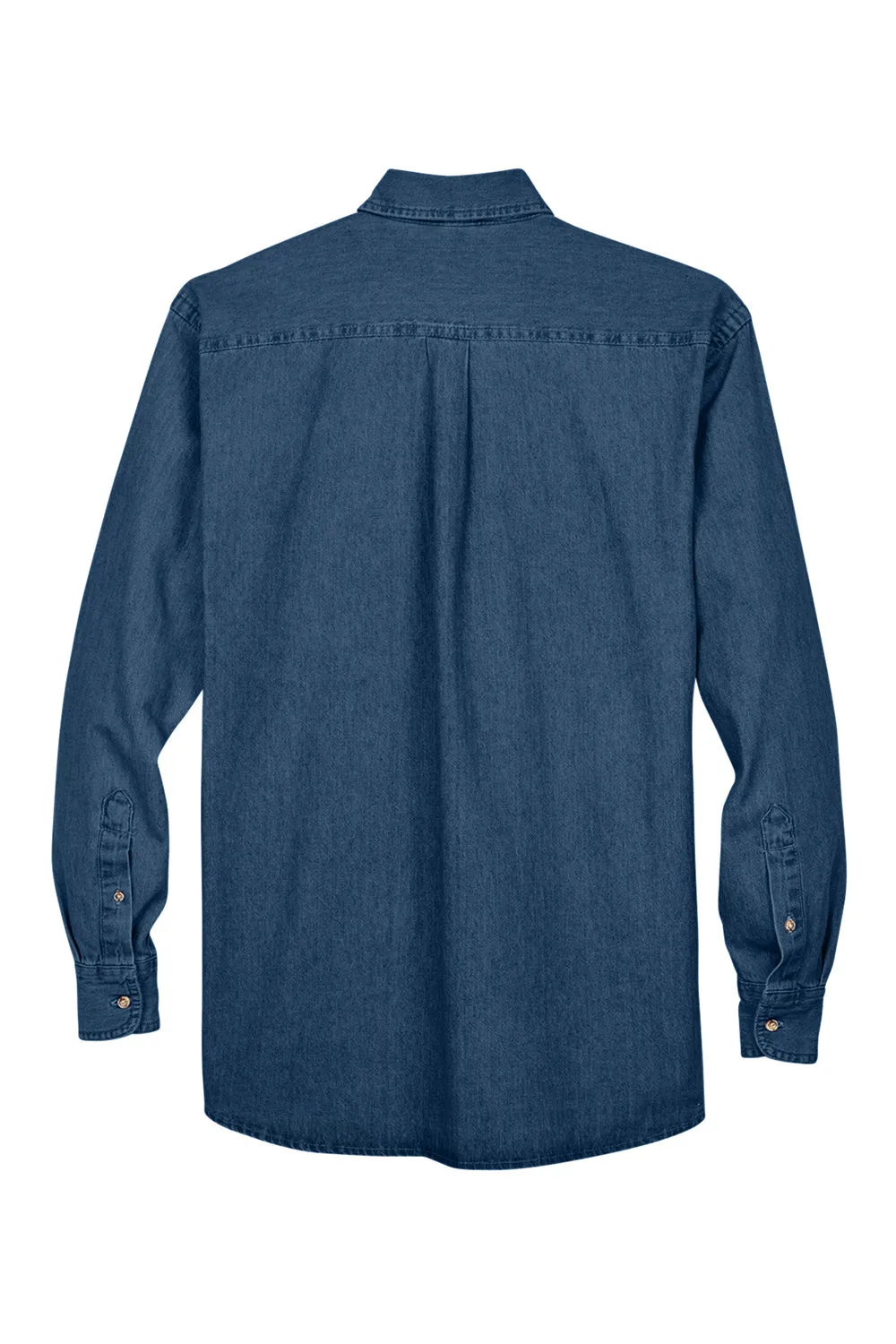 Chemise à manches longues en denim pour hommes Harriton avec poche - Denim foncé