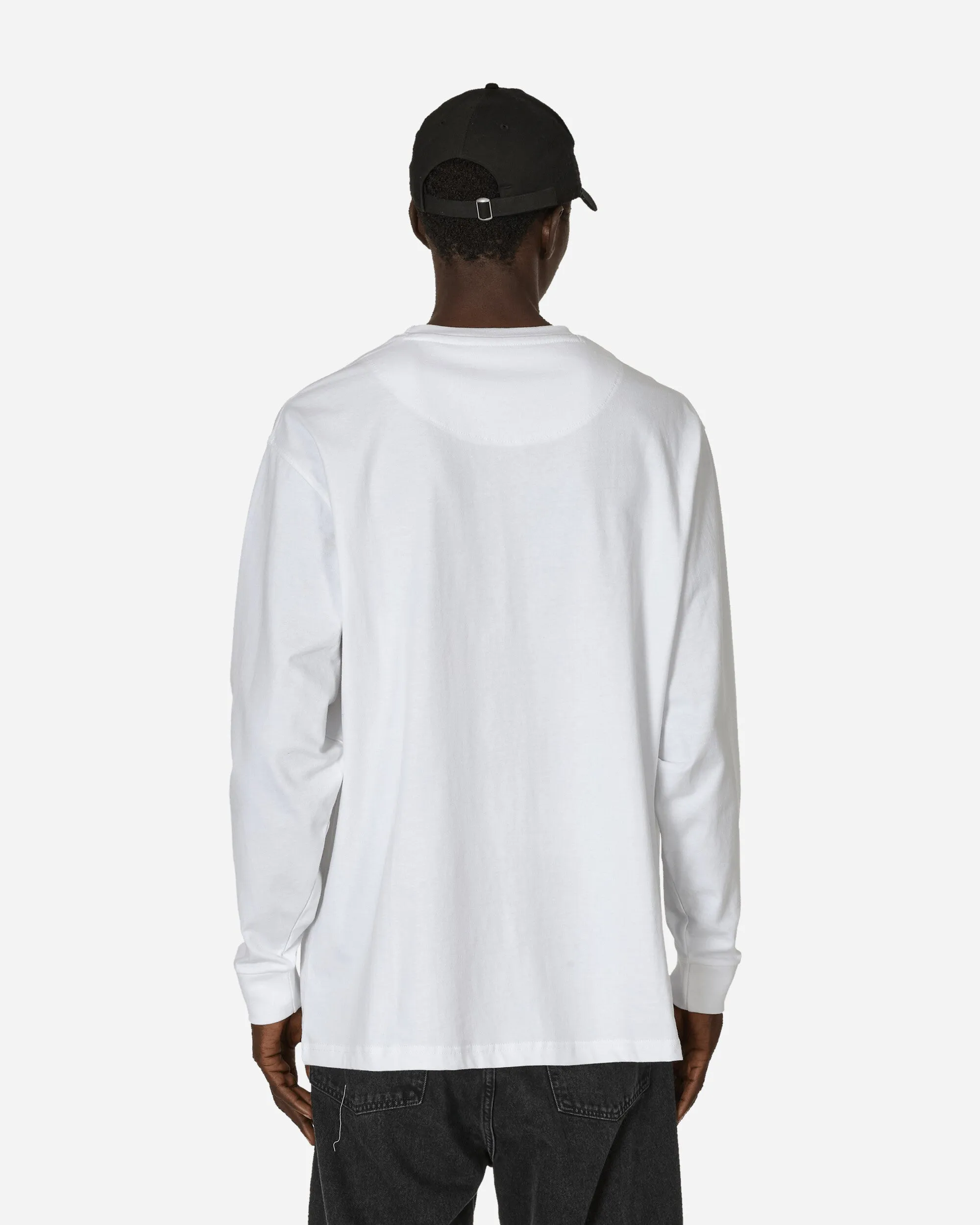 T-shirt manches longues classique à poche avec étiquette robuste - Blanc