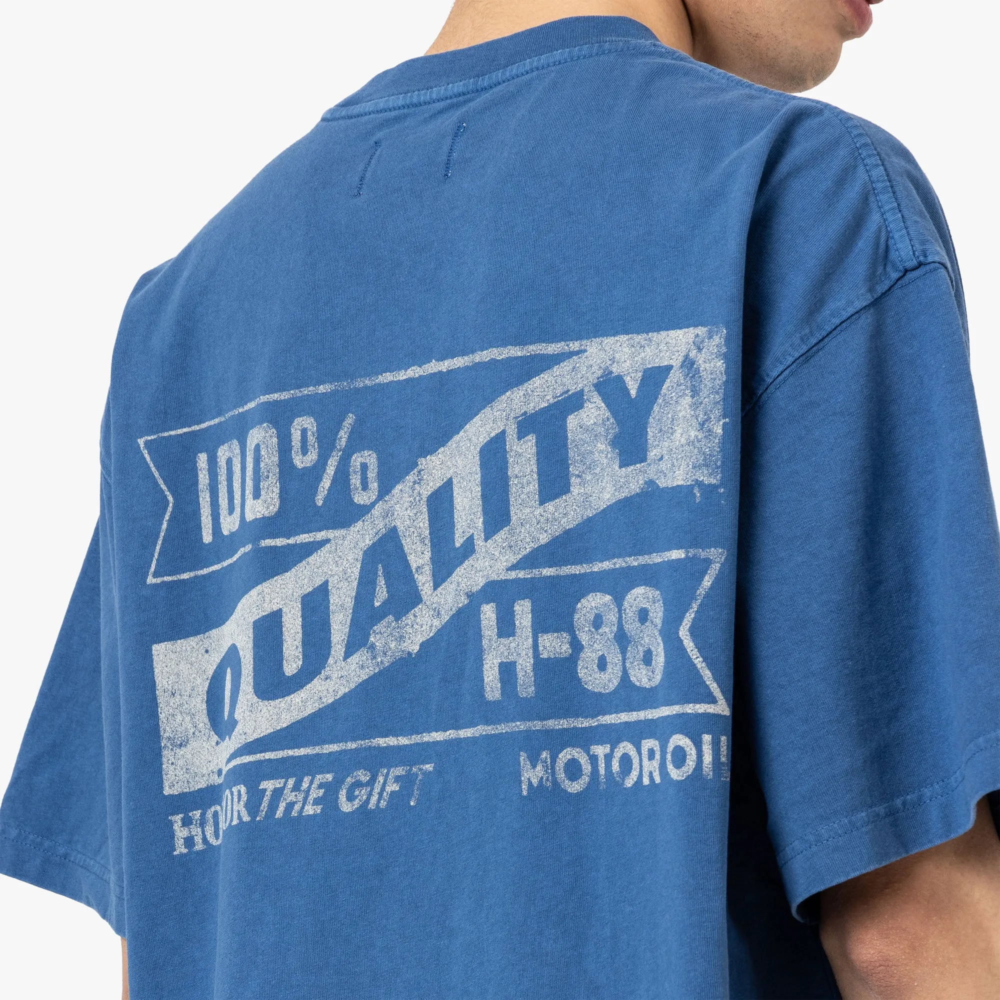 T-shirt Vintage Honor The Gift Bleu à effet huile