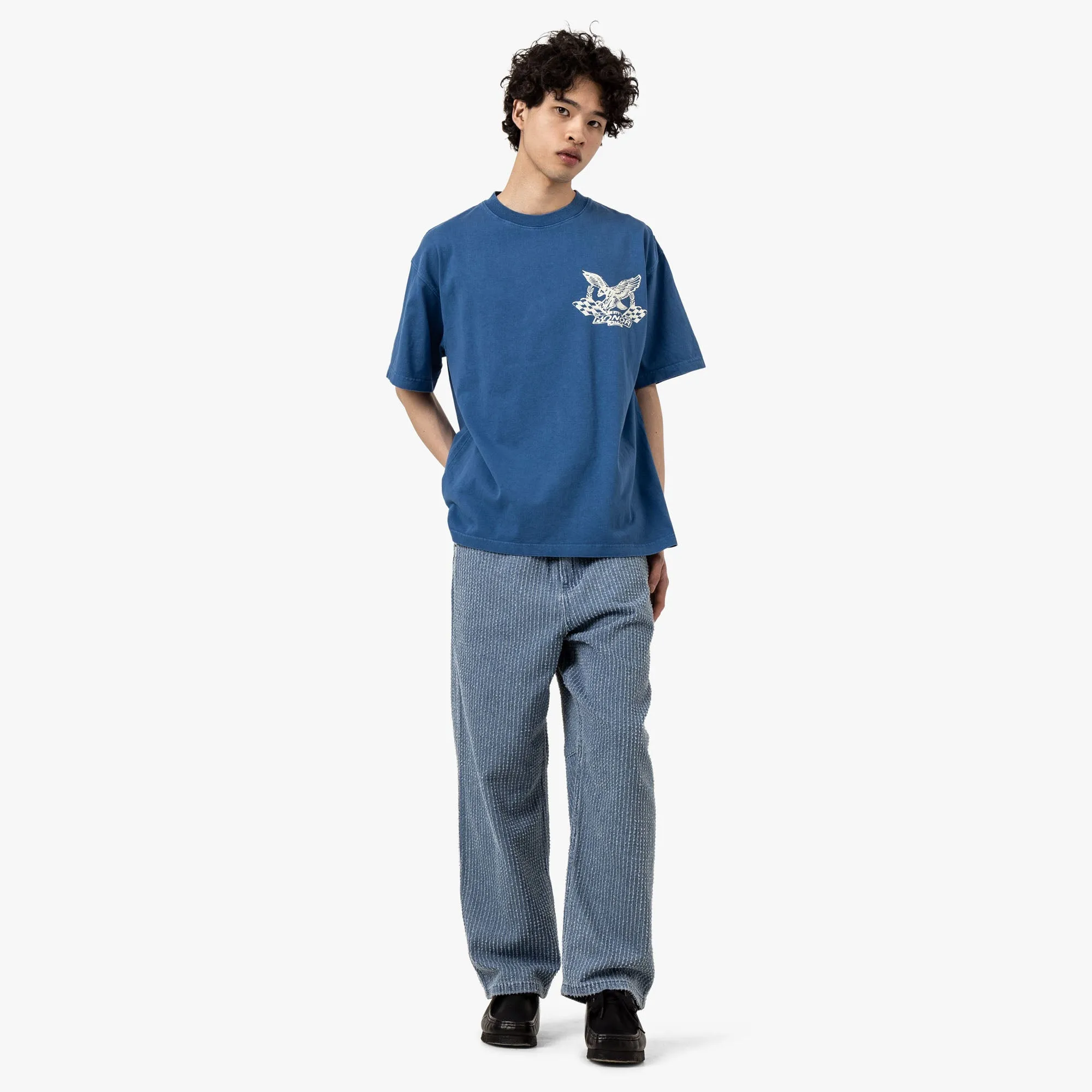 T-shirt Vintage Honor The Gift Bleu à effet huile