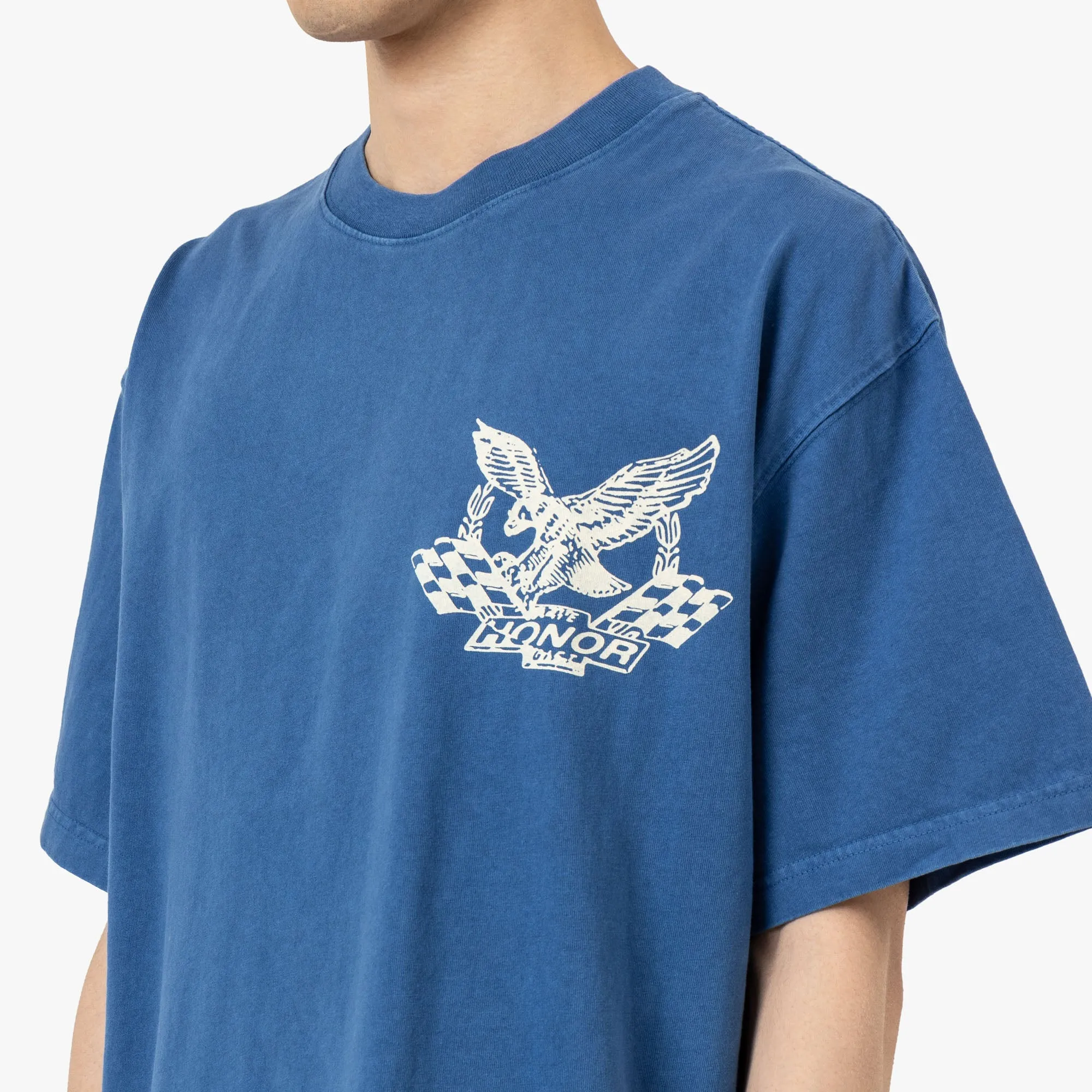 T-shirt Vintage Honor The Gift Bleu à effet huile