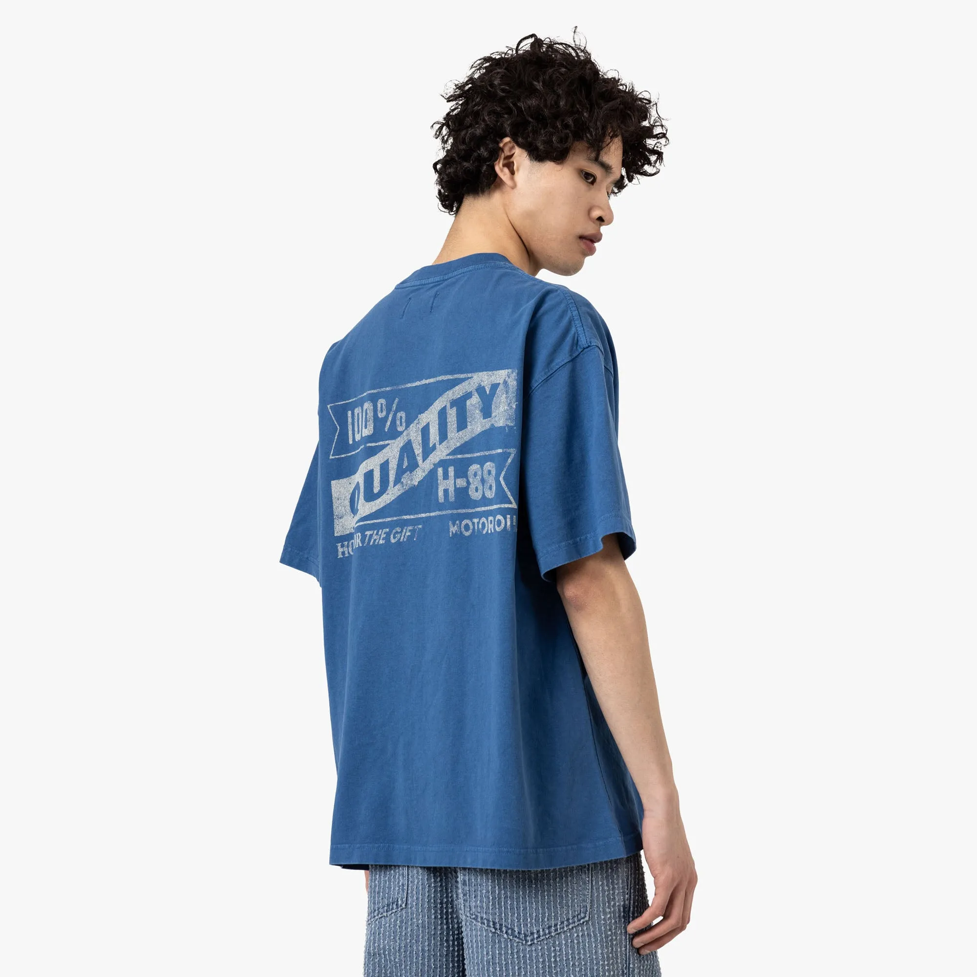 T-shirt Vintage Honor The Gift Bleu à effet huile