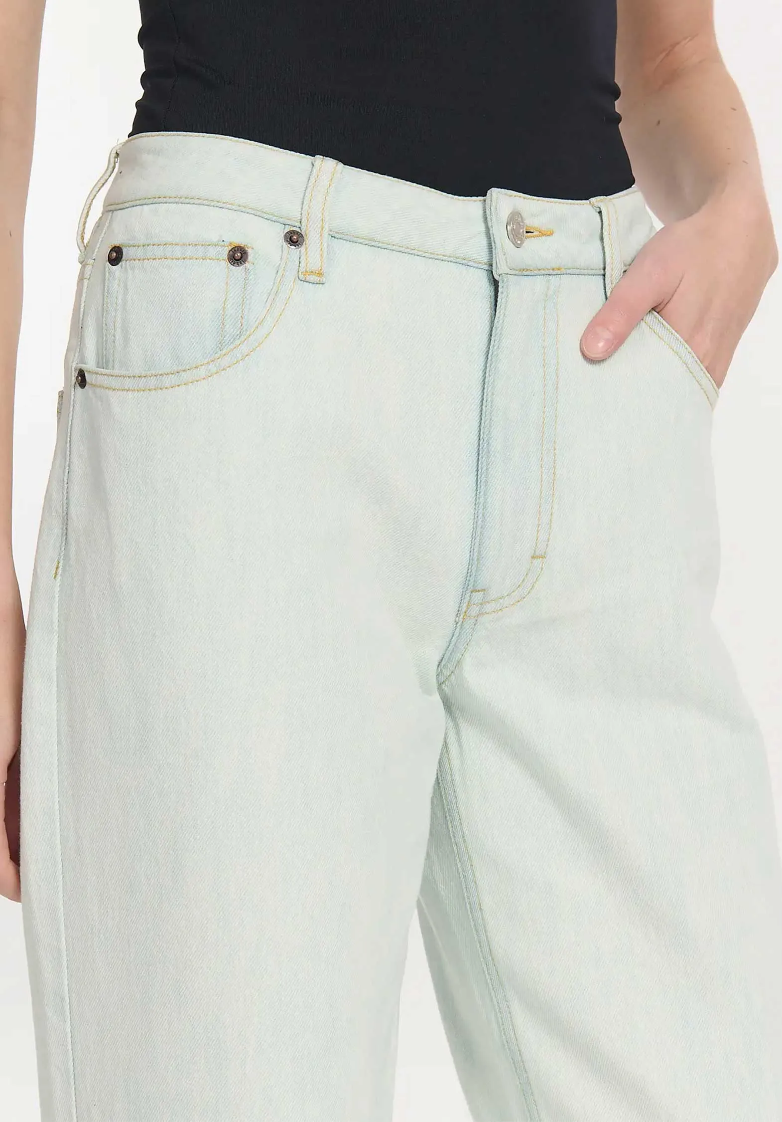 Jeans Po1443 Joie Denim Bleu-Blanc-Textile Échantillon-Lab