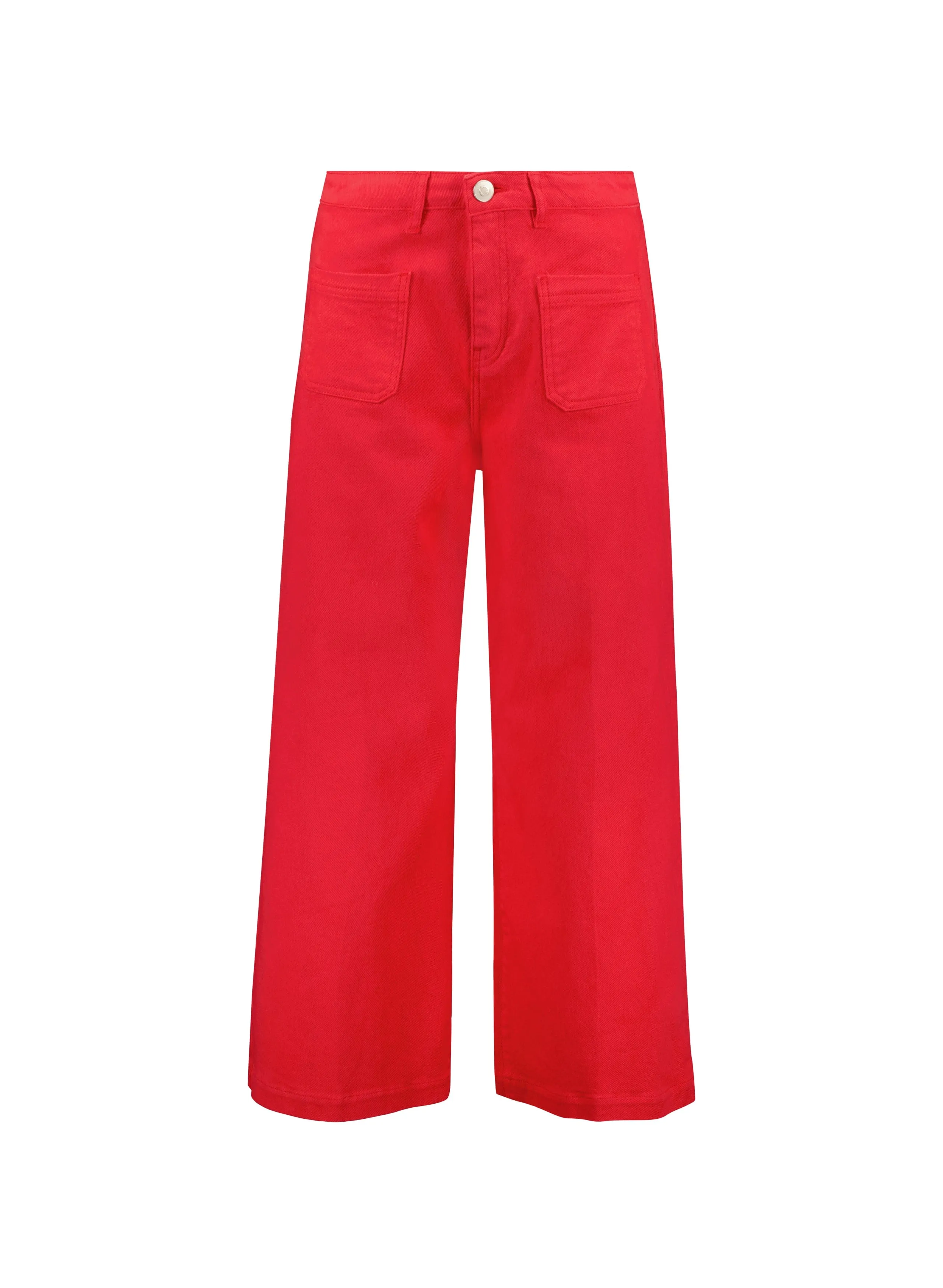 Jena Jean large coupe ajustée en coton biologique extensible | Rouge cramoisi