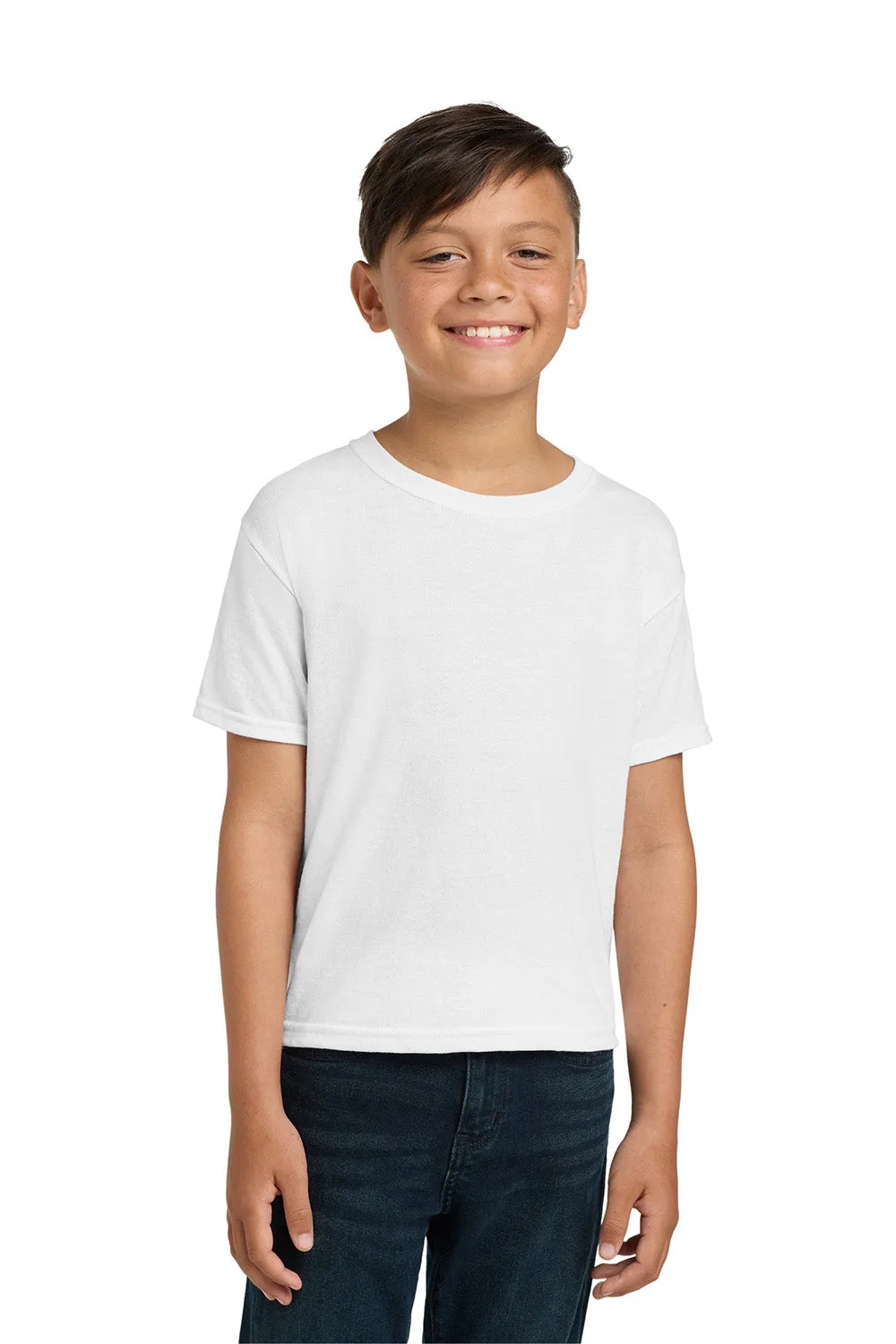 Jerzees Youth Dri-Power T-shirt à manches courtes et col rond anti-humidité - Blanc