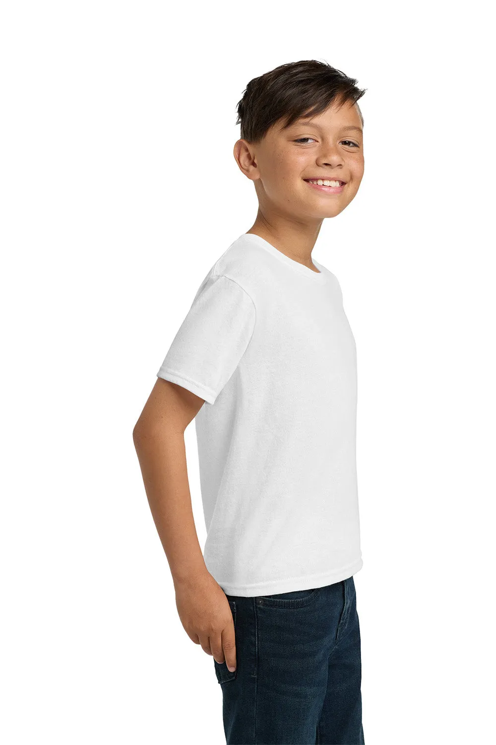 Jerzees Youth Dri-Power T-shirt à manches courtes et col rond anti-humidité - Blanc