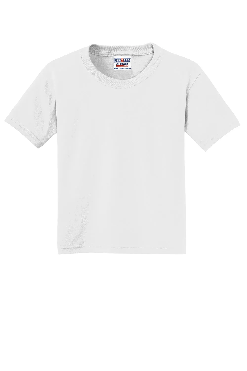 Jerzees Youth Dri-Power T-shirt à manches courtes et col rond anti-humidité - Blanc