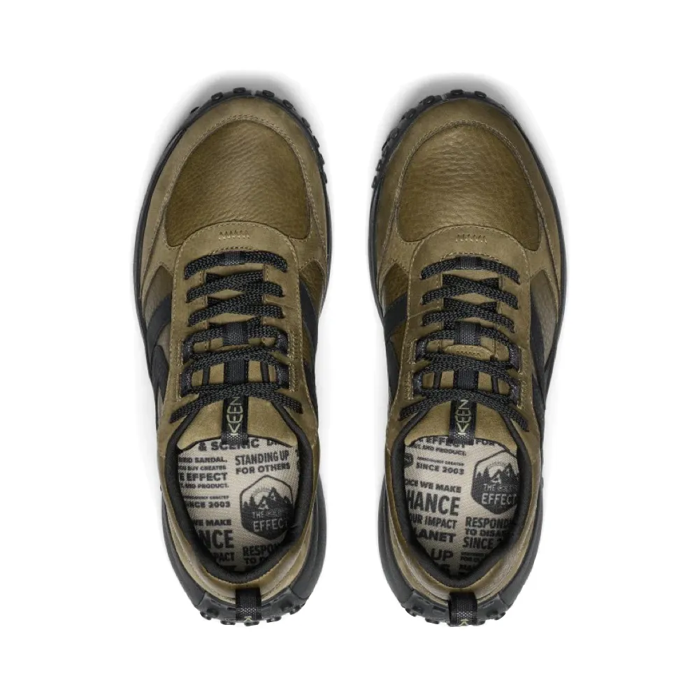 KEEN Chaussure de Sport en Cuir pour Homme KS86 en Vert Olive Foncé/Noir
