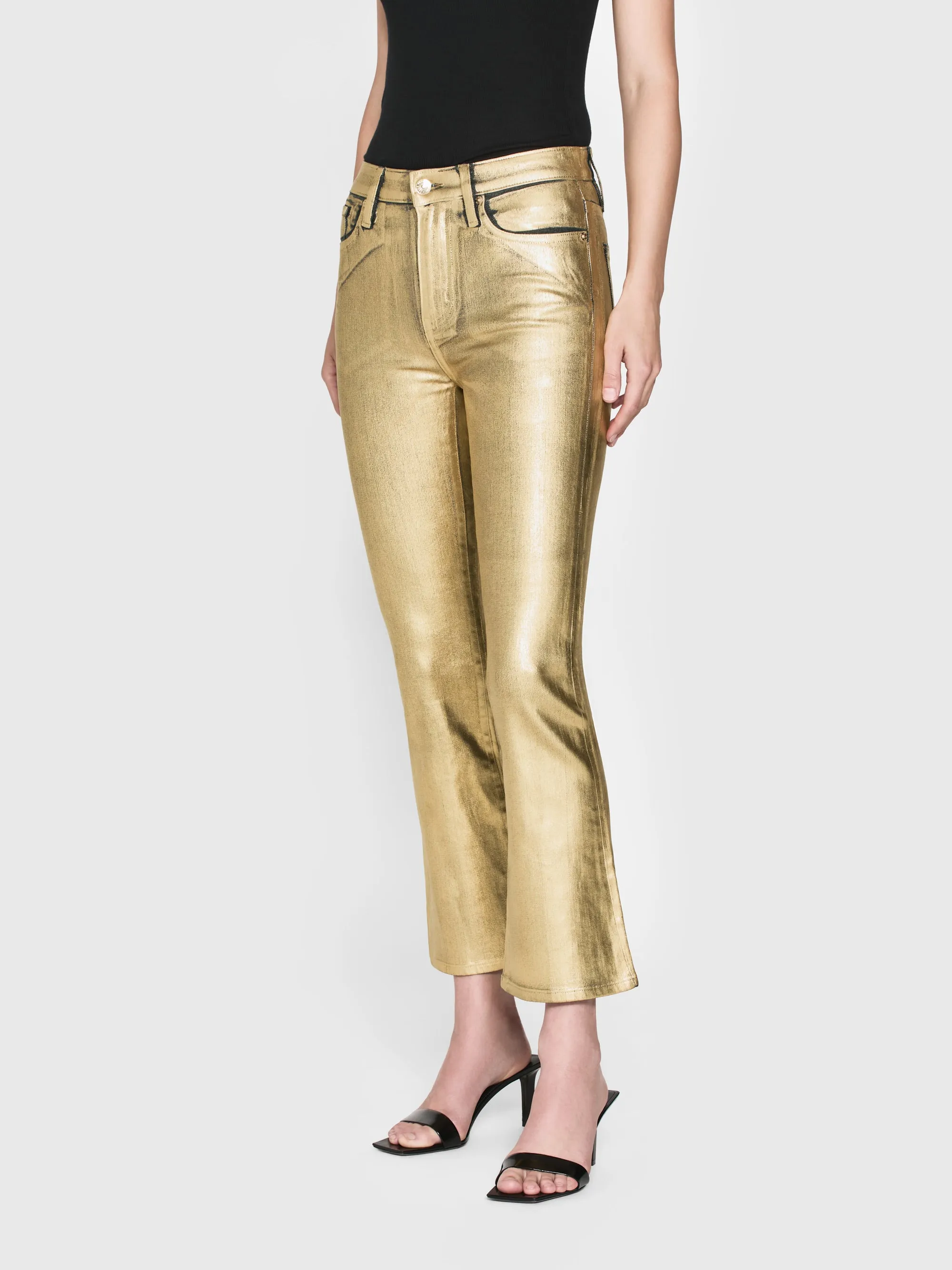 Le Crop Mini Boot -- Or Chrome