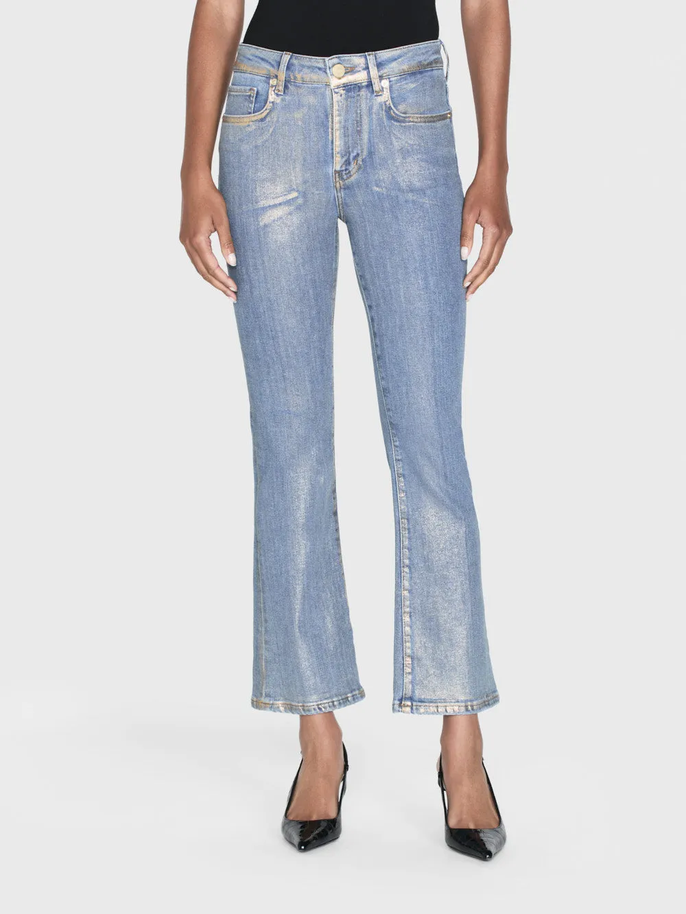 Le Crop Mini Boot -- Hologramme doré