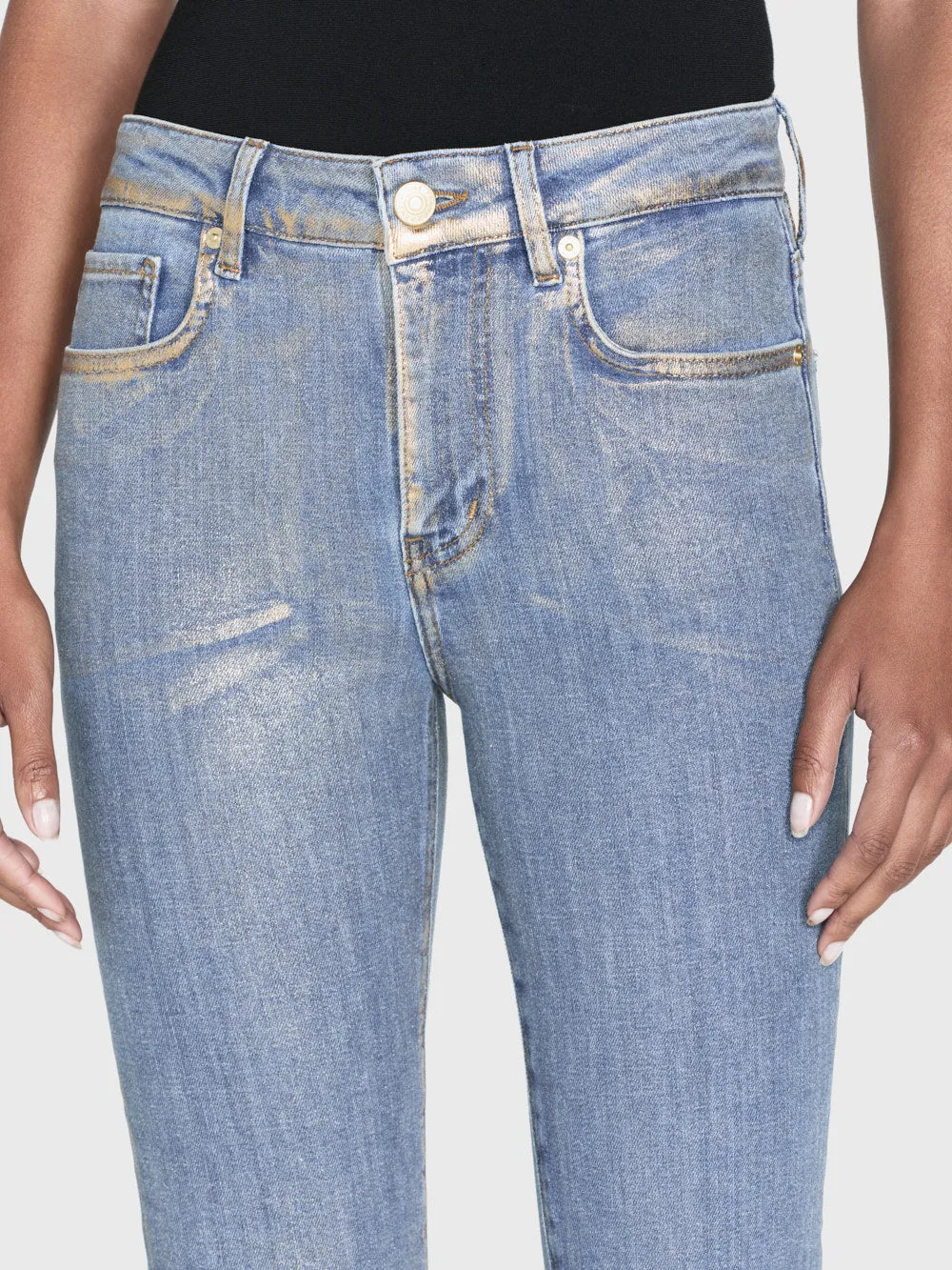 Le Crop Mini Boot -- Hologramme doré