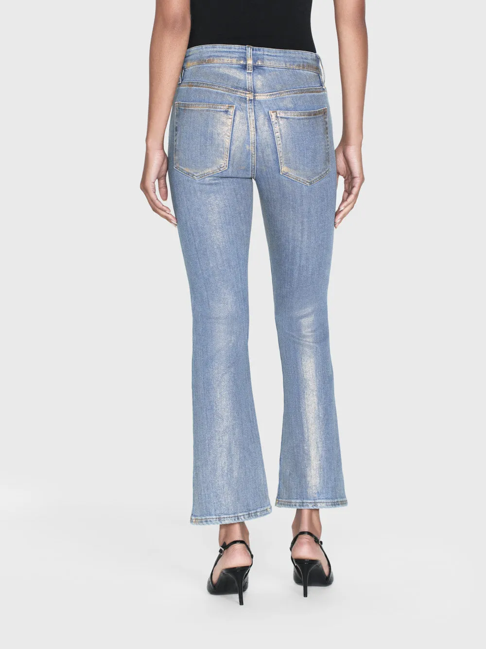Le Crop Mini Boot -- Hologramme doré