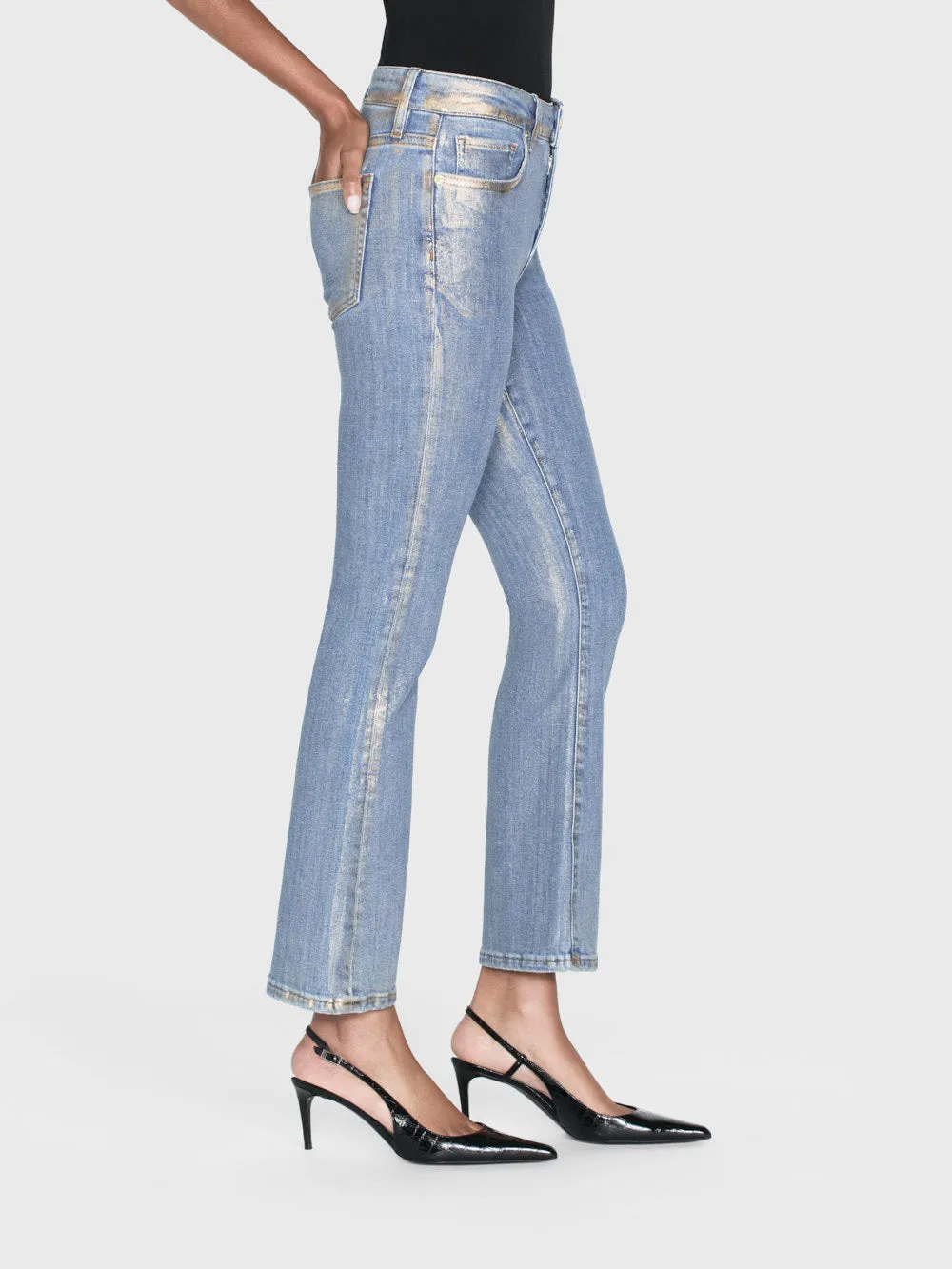 Le Crop Mini Boot -- Hologramme doré