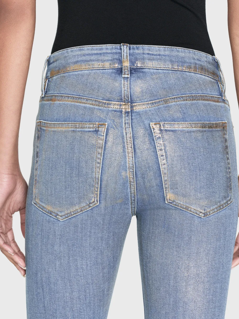 Le Crop Mini Boot -- Hologramme doré