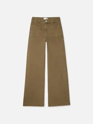 Le Slim Palazzo Bardot Pocket -- Vert Kaki