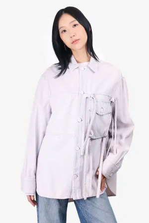Veste Louis Vuitton en denim lavage acide rose/bleu avec détail de poche avant, taille XS pour homme