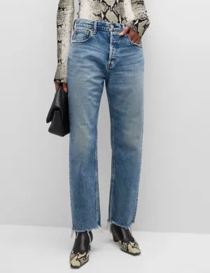 Mabel Crop Large Droit, Vêtement Bleu moussy