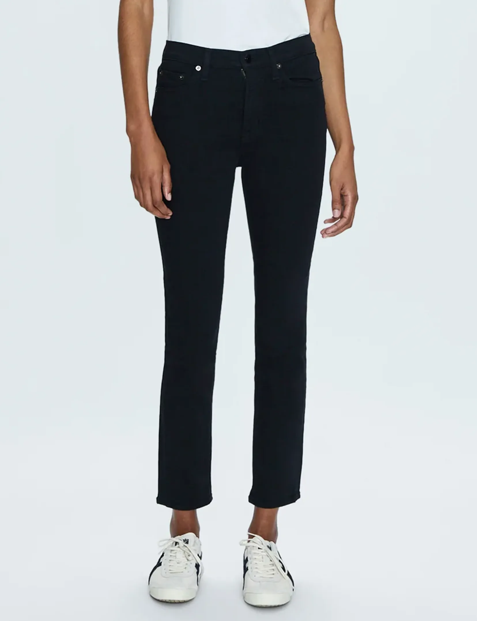 Madi Pantalon Slim Moderne Haute Taille, Noir Vêtements_pistola