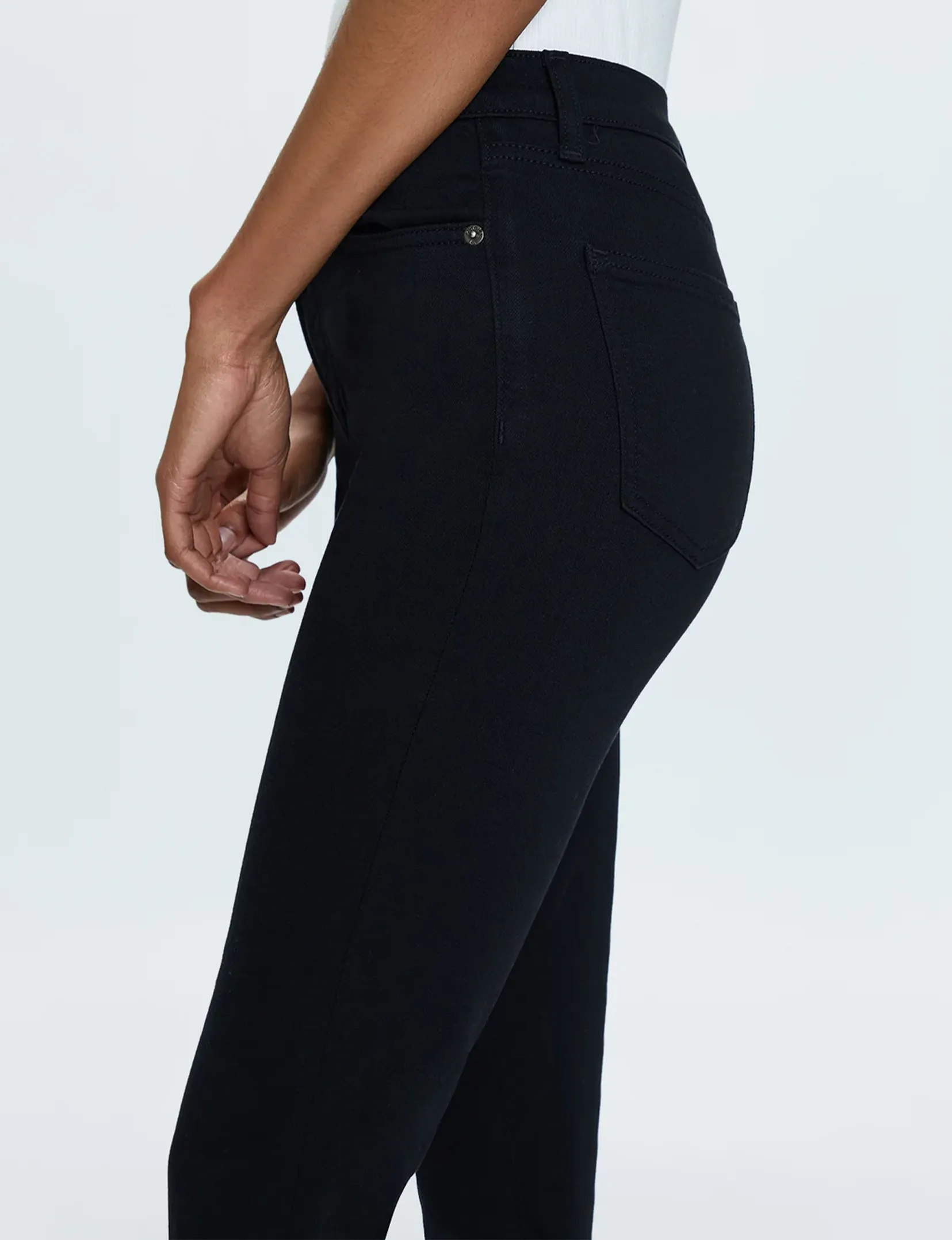 Madi Pantalon Slim Moderne Haute Taille, Noir Vêtements_pistola