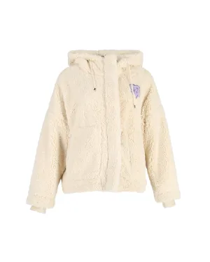 Maje x Varley Veste à capuche Bayavar en fausse fourrure crème