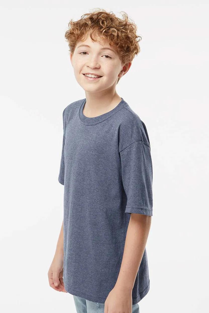 T-shirt à manches courtes Gold Soft Touch en coton pour jeunes M&O - Bleu marine chiné