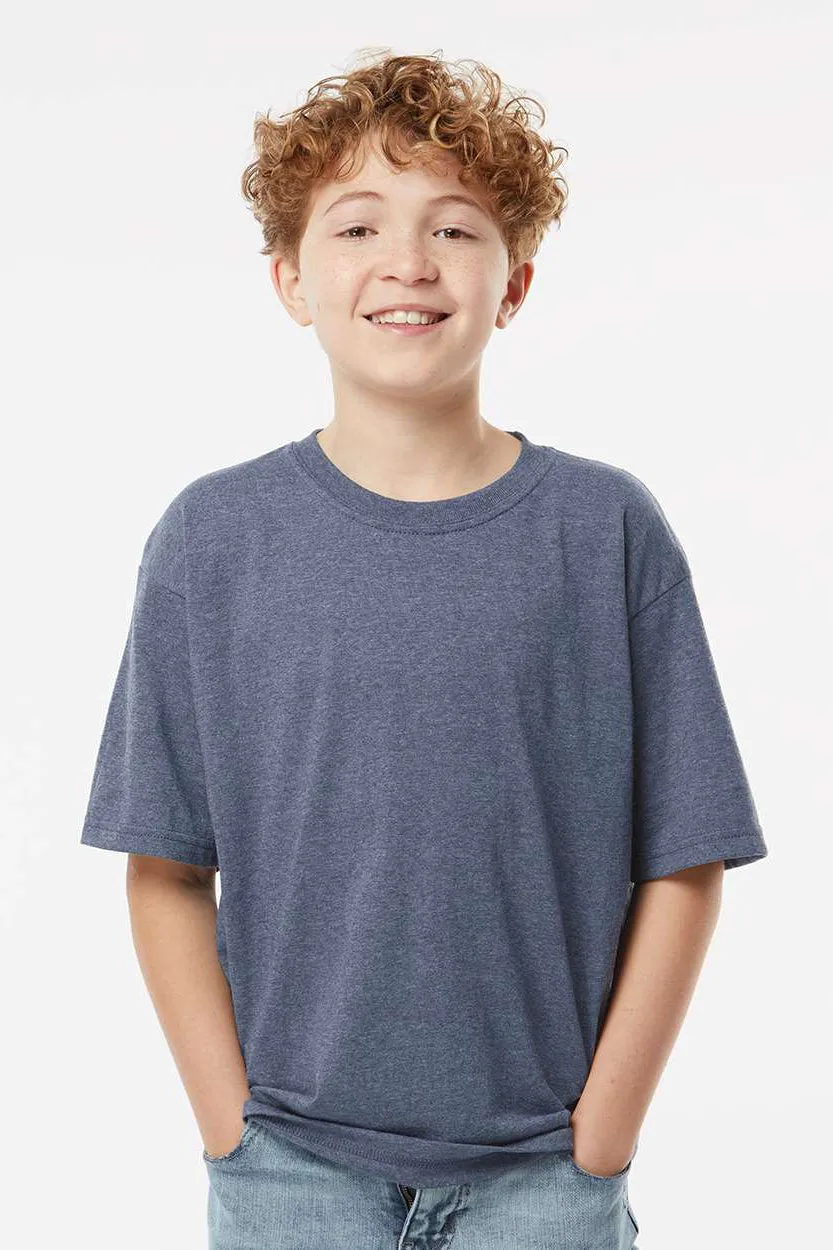 T-shirt à manches courtes Gold Soft Touch en coton pour jeunes M&O - Bleu marine chiné