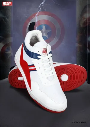 Baskets décontractées blanches pour hommes Marvel | Style extérieur à lacets et rembourré