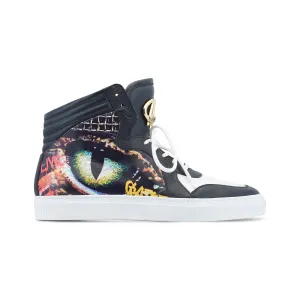 Mauri Shoes Mauri Vision in Black / White Mens Exotic Crocodile / Calf-Skin Leather Casual Sneakers