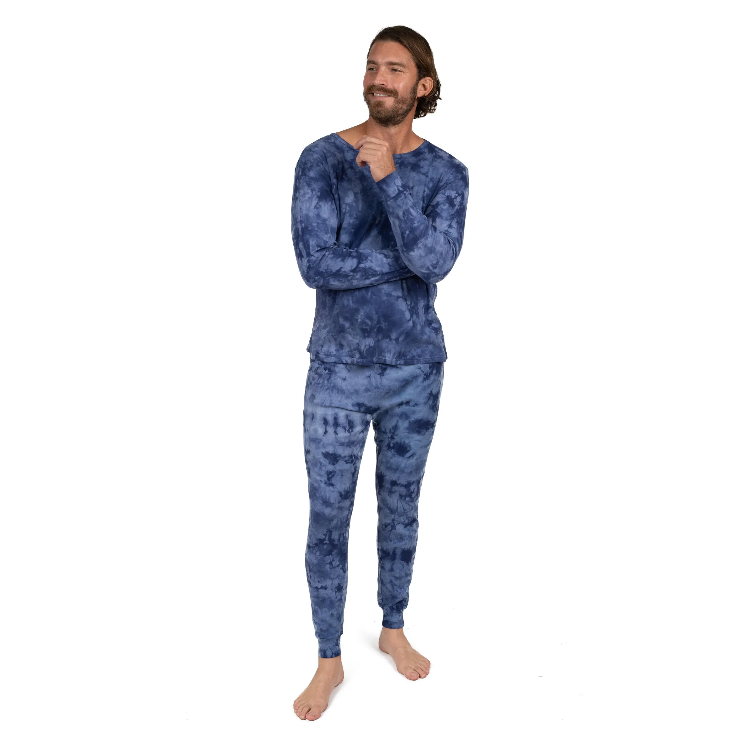 Pyjama deux pièces en coton pour homme - Technique tie-dye