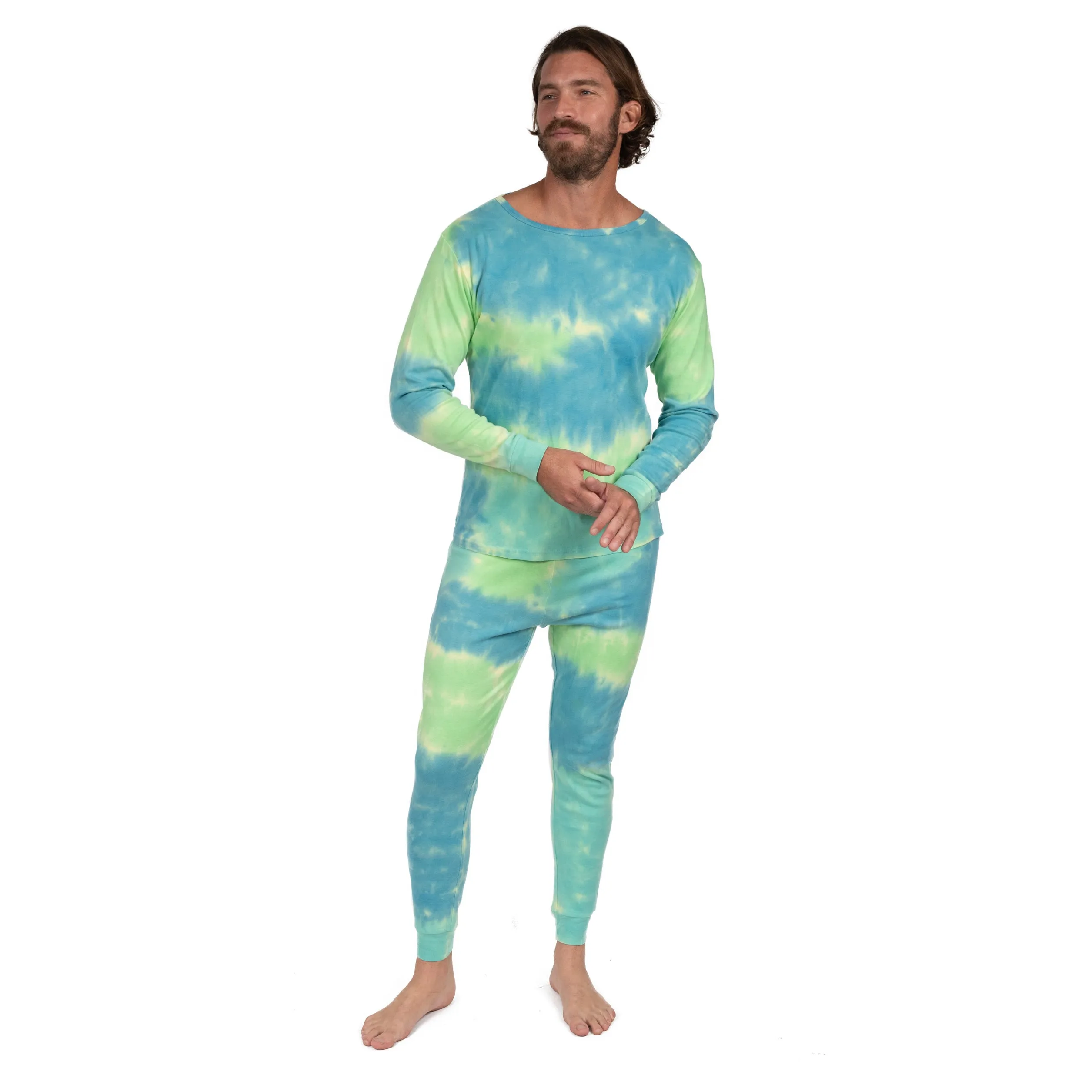 Pyjama deux pièces en coton pour homme - Technique tie-dye