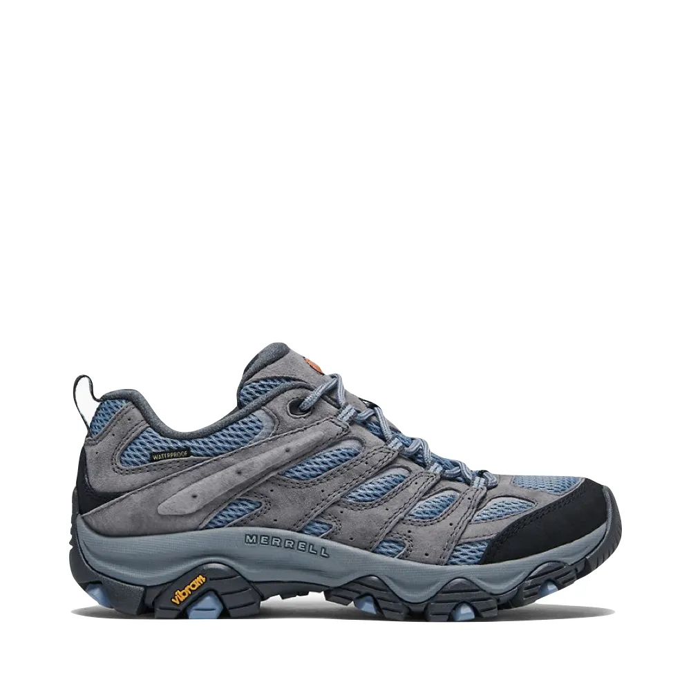 Chaussure de randonnée imperméable Merrell Moab 3 Low pour femme en gris altitude/bleu