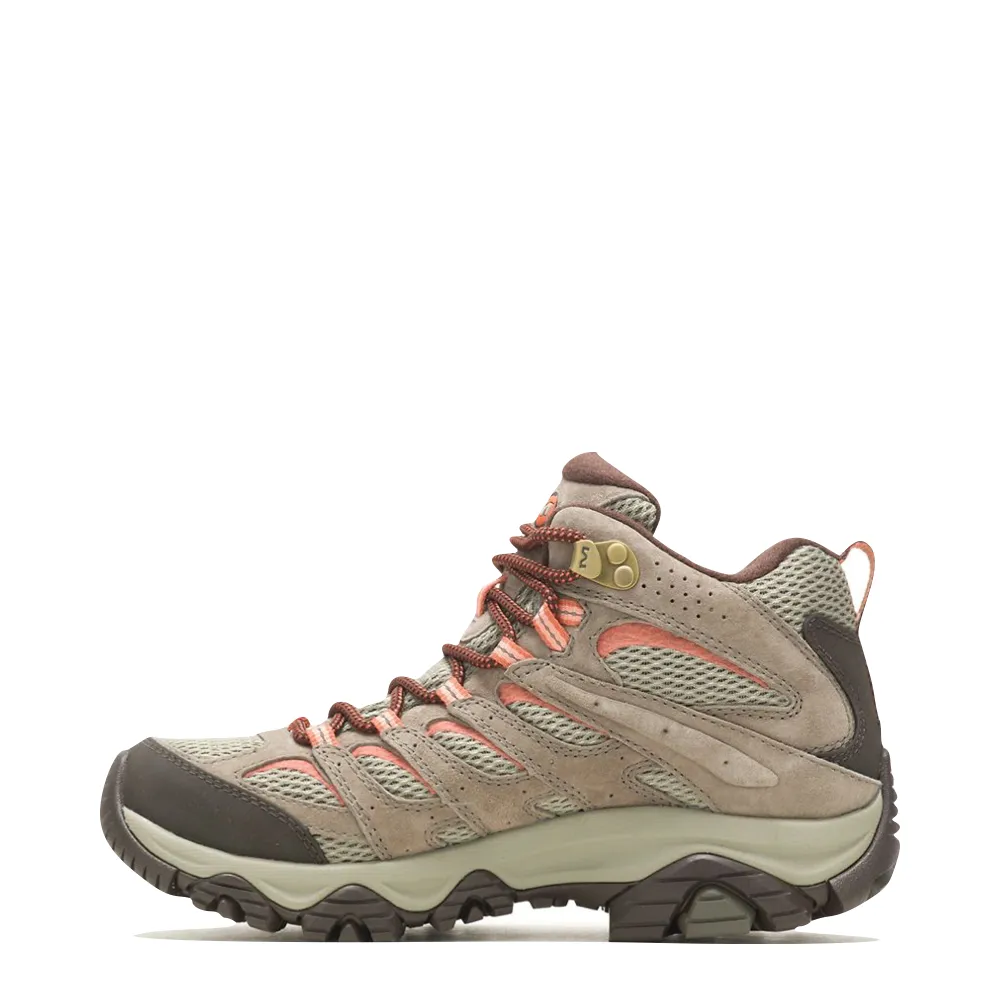 Bottes de randonnée imperméables Merrell Moab 3 Mid pour femme en couleur Tan Bungee Cord