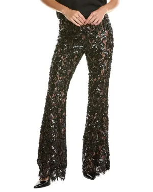 Pantalon bootcut en dentelle florale doublé de soie de la collection Michael Kors