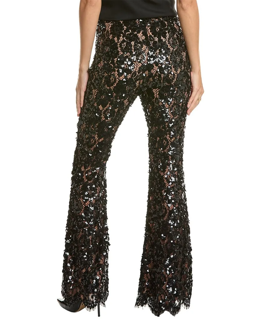 Pantalon bootcut en dentelle florale doublé de soie de la collection Michael Kors