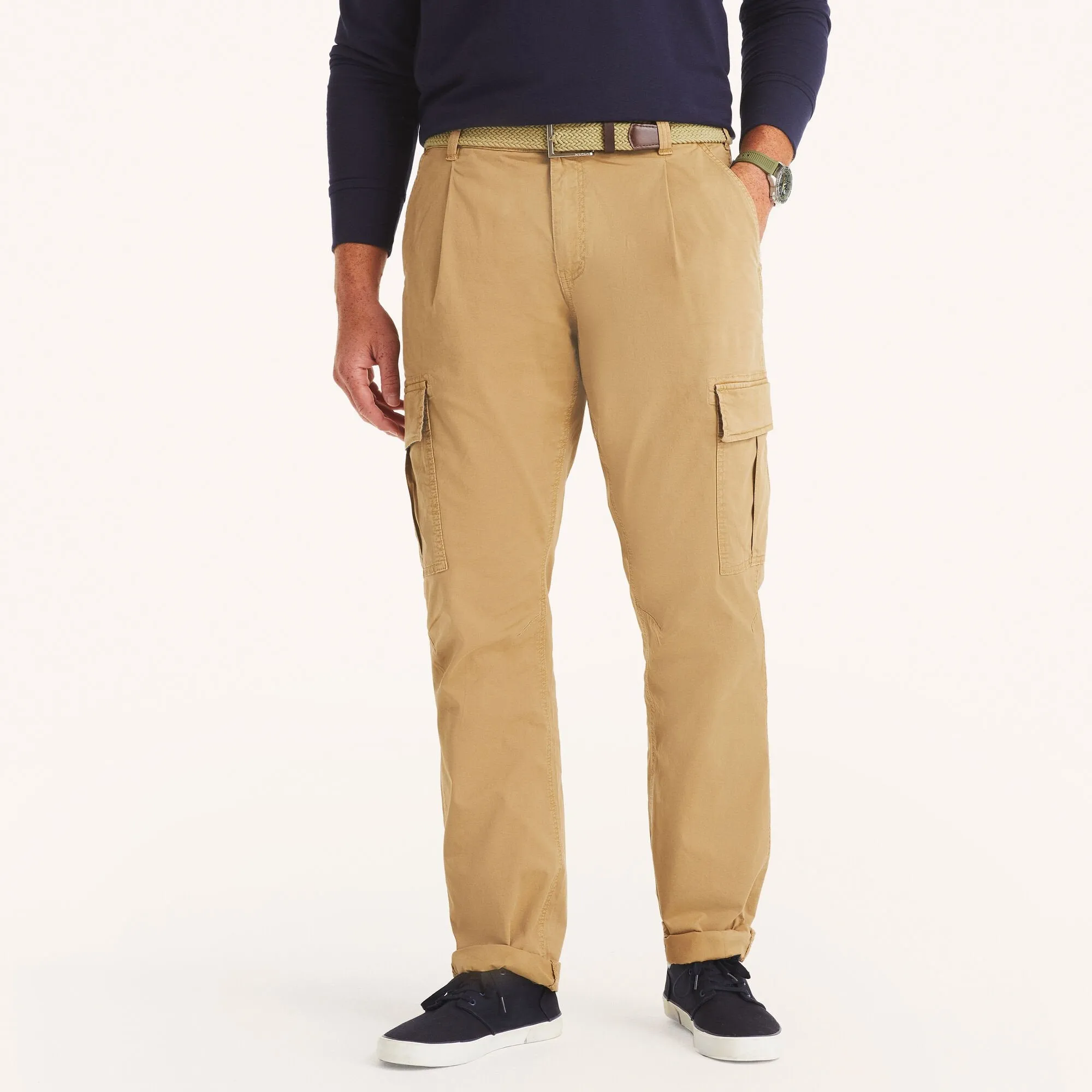 Nautica Pantalon Cargo à Pli Homme Grandes Tailles