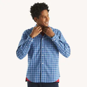Chemise de travail à carreaux résistante aux plis pour homme, coupe slim Nautica