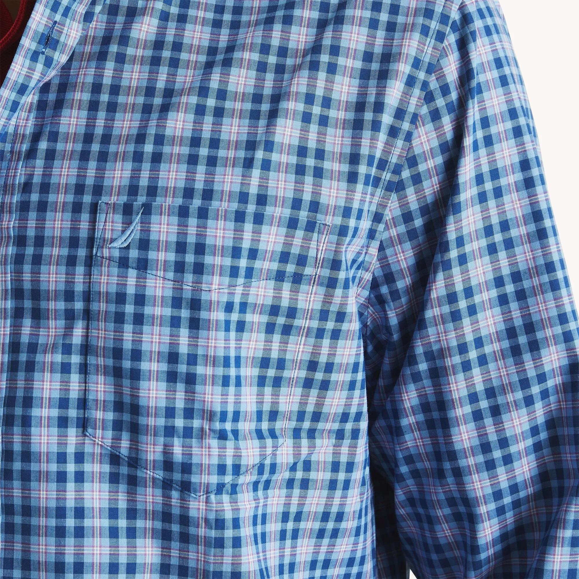 Chemise de travail à carreaux résistante aux plis pour homme, coupe slim Nautica