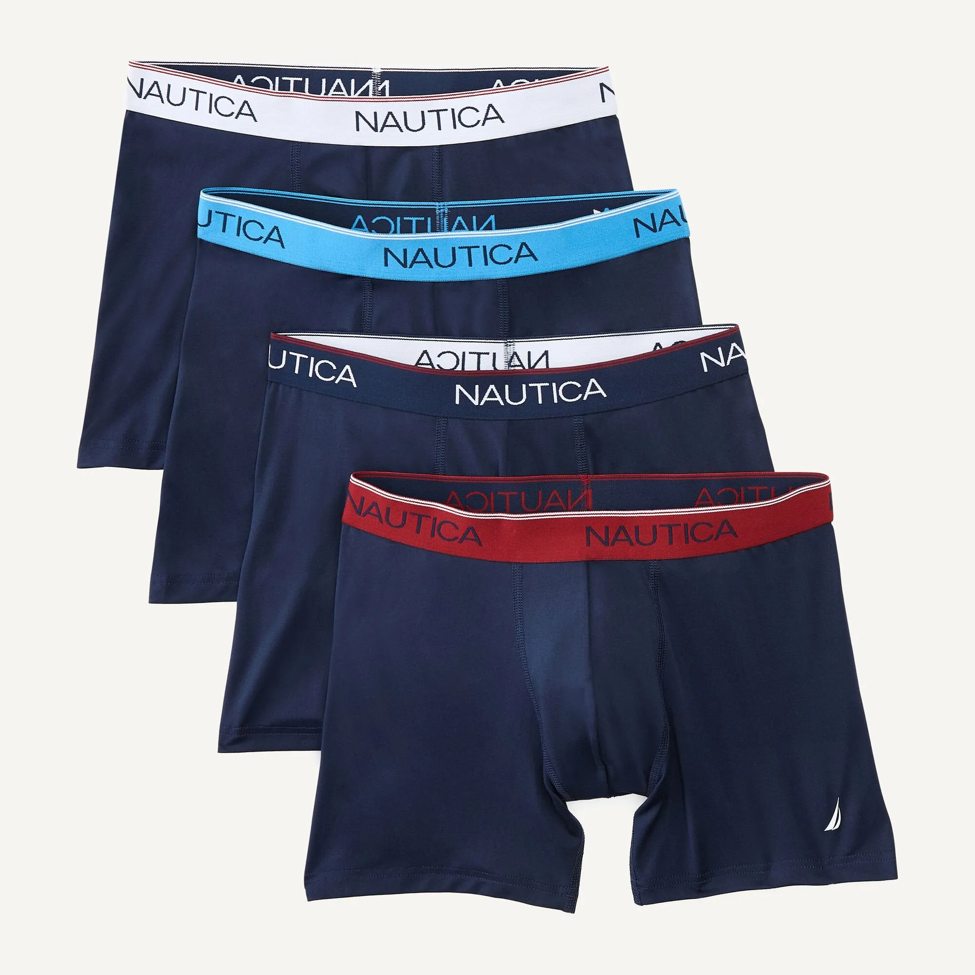 Nautica Boxers Homme Élastiques Performance, Lot de 4