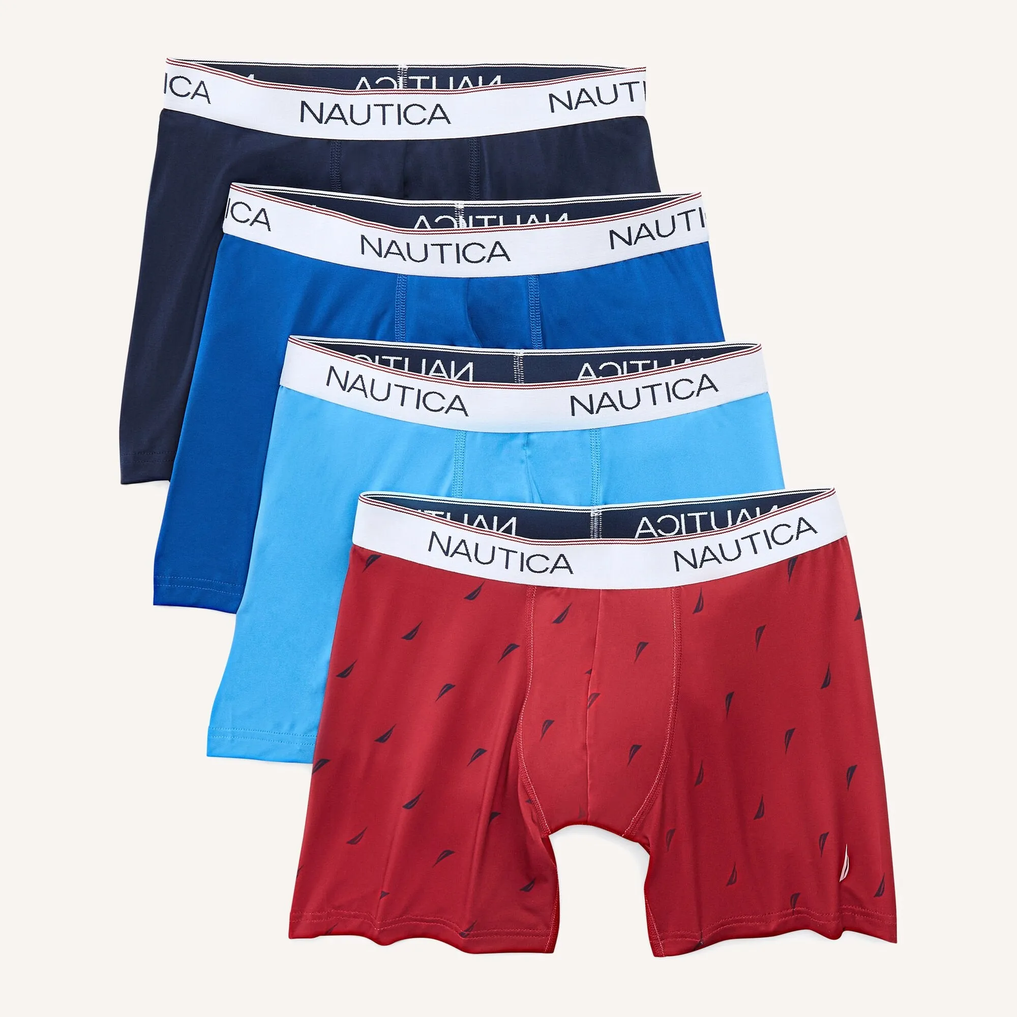 Nautica Boxers Homme Élastiques Performance, Lot de 4