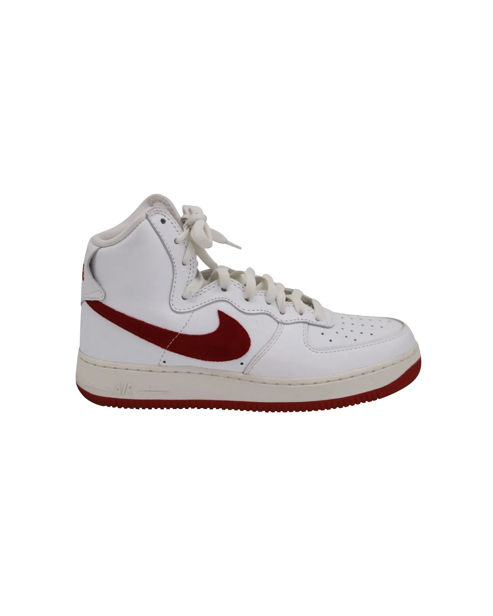 Nike Air Force 1 High 'Nai Ke' Chaussures de Sport en Cuir Blanc et Rouge